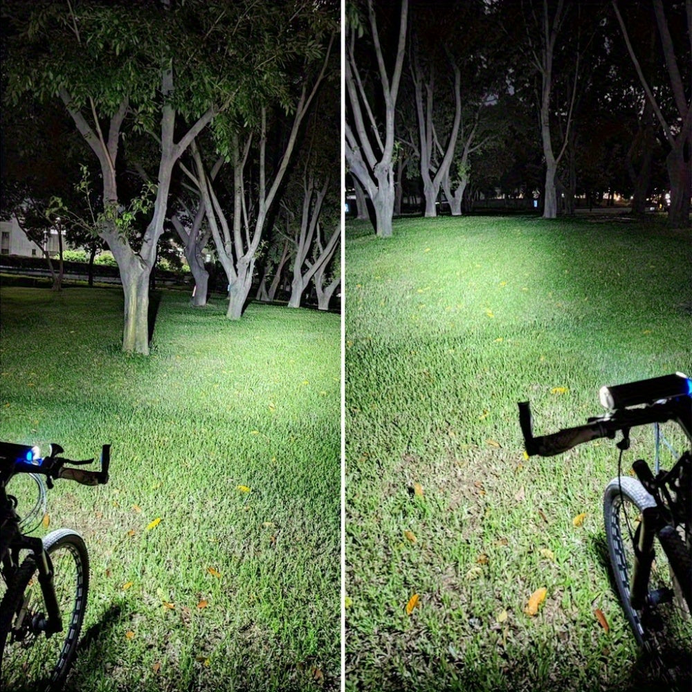 Bicycle LED Headlight - USB Rechargeable, 16x16 LED Front Bike Light, Aluminum Alloy, Non-Waterproof, Bright White Illumination, Handlebar Holder, Cycling Accessories, Cycling Light|Sleek Headlamp|Aluminum Alloy Body