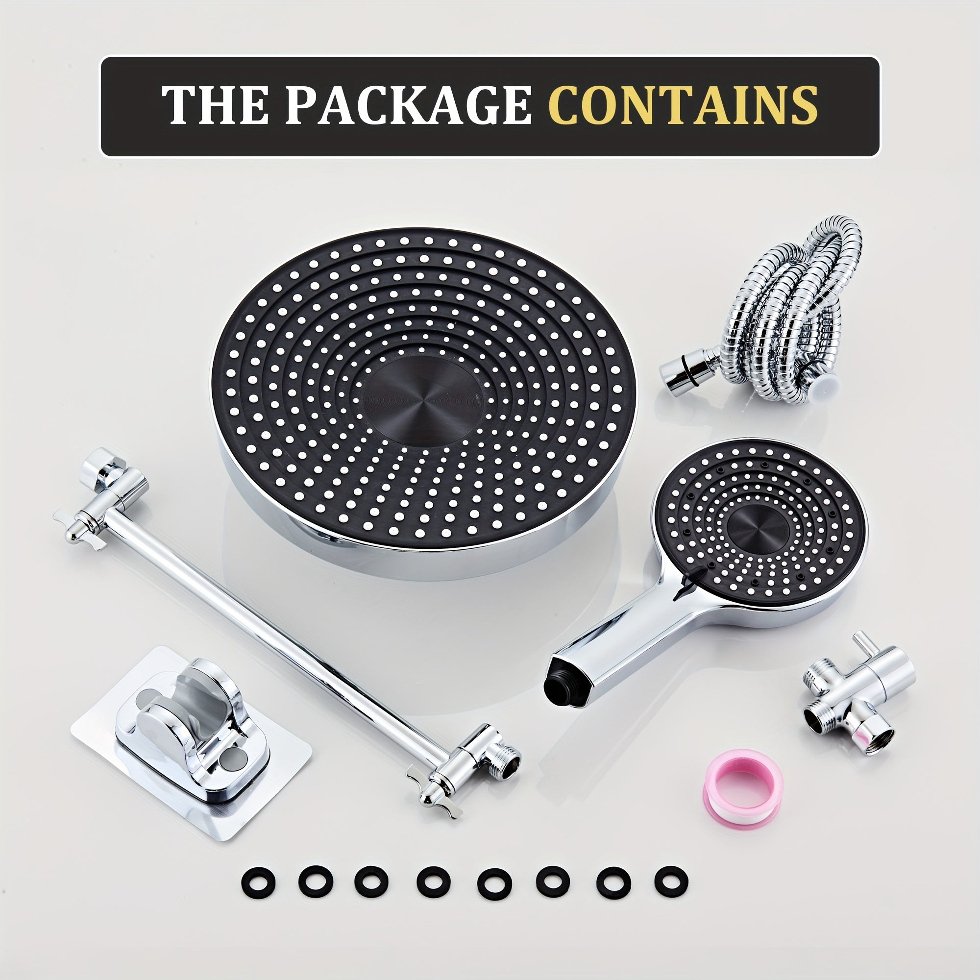 10-Inch High-Pressure Rainfall Showerhead with a Handheld Option, Featuring Three Spray Modes, Adjustable Swivel, And Anti-Leak Nozzles, Perfect for Bathroom Additions