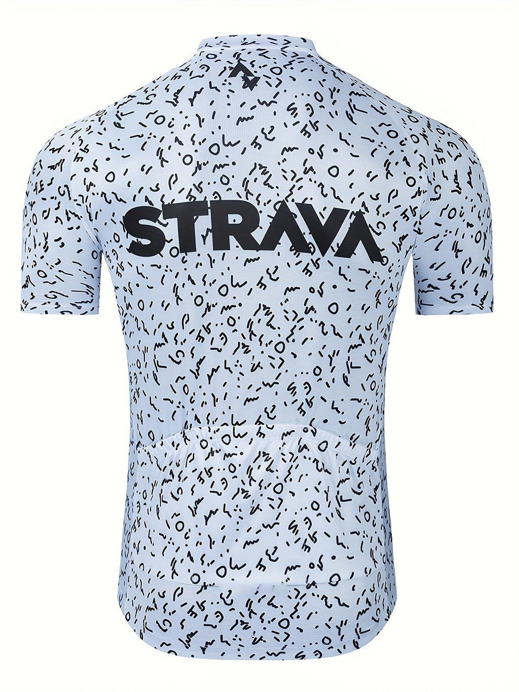Strava Summer Short Sleeve White Cycling Jersey Team Road Bike Outdoor Breathable Sports Shirt Men's Quick-Dry Cycling Top with 3 Pockets