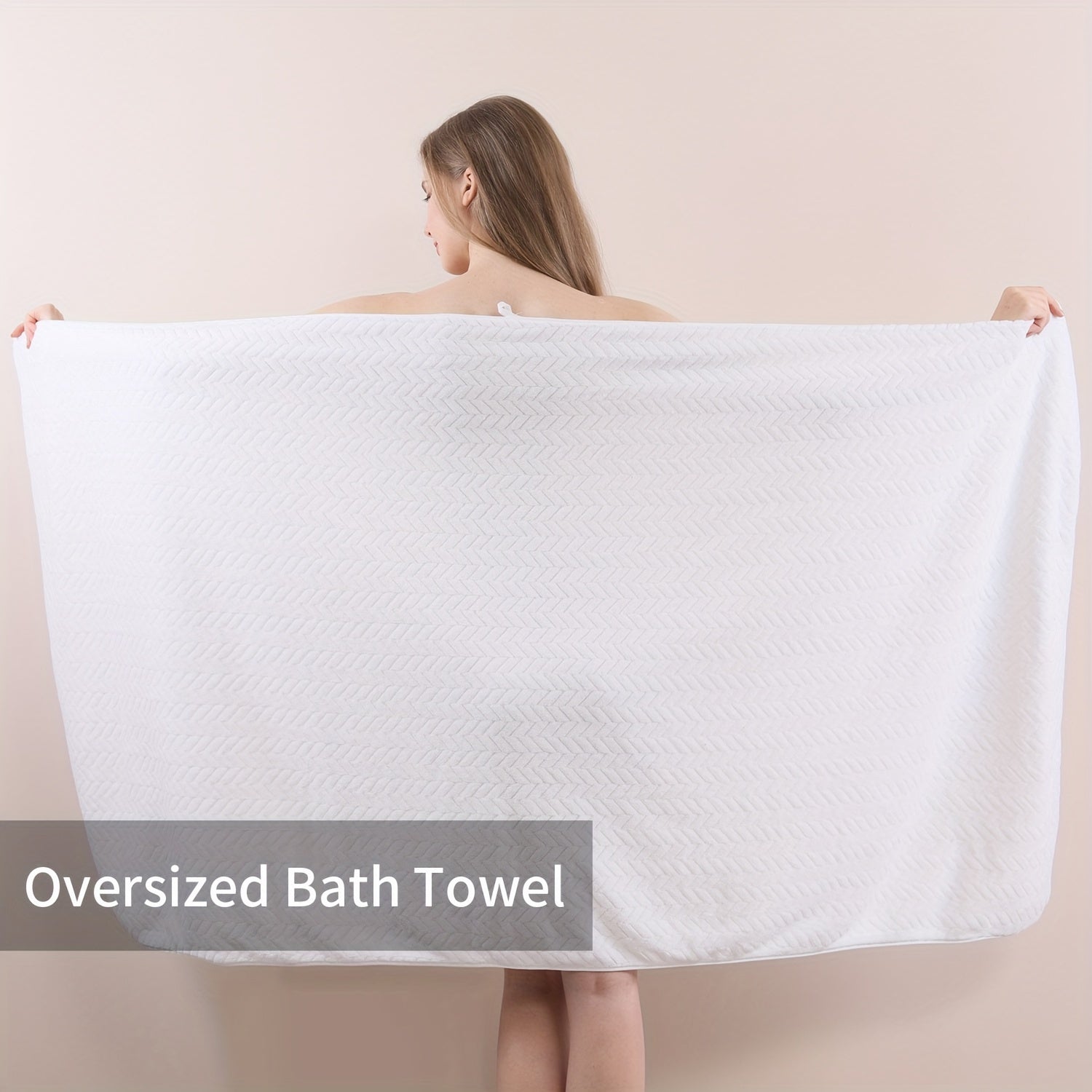 Set of Three Extra- Bath Towels, Measuring 35\