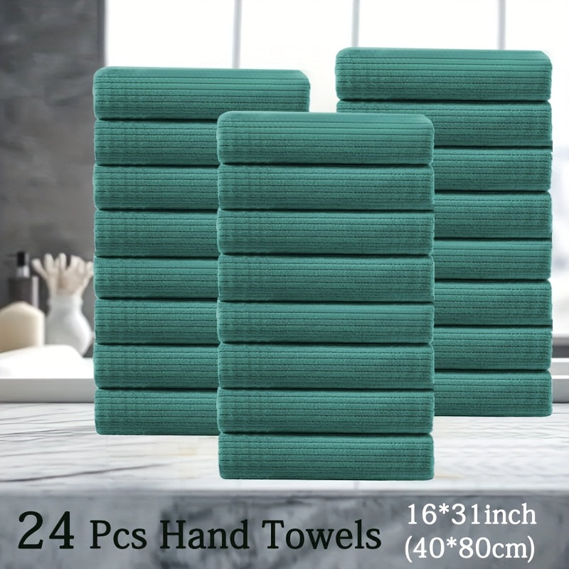 24pcs Premium Hand Towel Set, Ultra Soft Light Beige-Friendly Microfiber Towel Set, Highly Absorbent Quick Dry Hand\u002FFace Towel for Bathroom Hotel And Kitchen Towel-Home Essentials And Accessories
