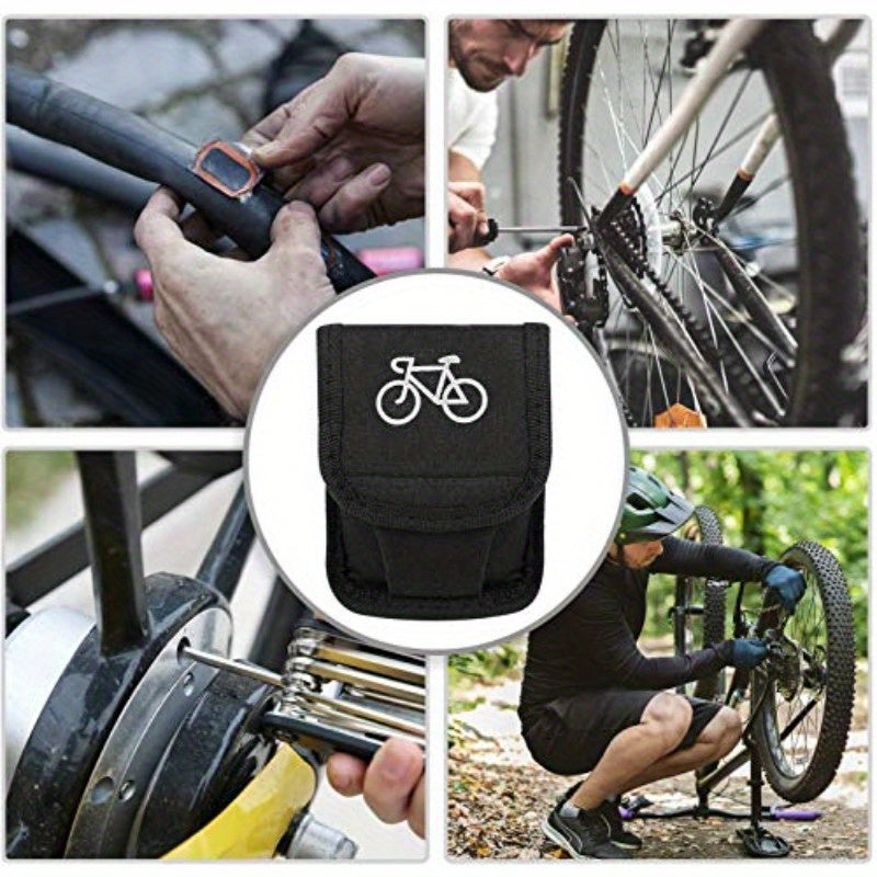 Oumers MultiFunction Bike Bicycle Cycling Mechanic Repair Kit with 3pcs Bike Tire Lever 5pcs Tyre Patches 1pc Tire Rasp Work Bag