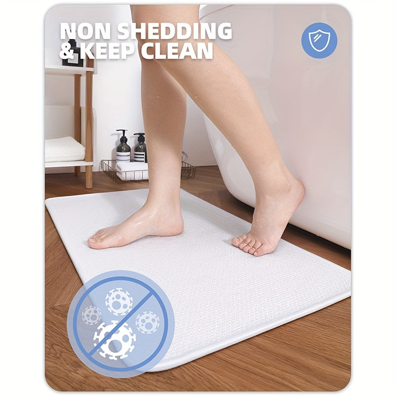 1pc, Anti-slip Absorbent Bath Mat, Bathroom Carpet, Quick-drying Anti-slip Floor Mat, Machine Washable Fade-resistant Comfortable Carpet, Suitable for Shower Room, Bathroom, Bathtub, Hotel Bathroom, Room Decoration, Home Decoration, Father's Day Gift