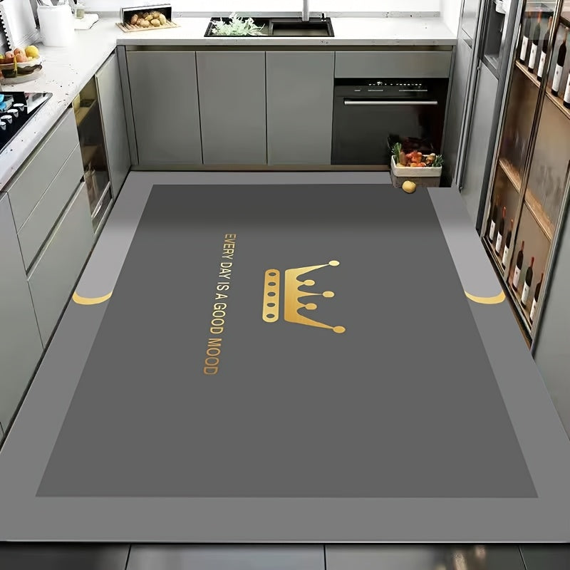 1pc Absorbent Quick-drying Anti-slip Diatom Mud Mud Carpet, Durable PVC Leather Mat for Easy Care, So That You Have A Comfortable And Clean Environment In The Balcony, Bedroom, Kitchen