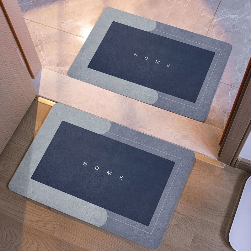 2pcs Super Soft Absorbent Non-Slip Quick Drying Bathroom Rug - Diatomaceous Earth Bath Mat, Floor Door Mat, Kitchen Door Mat, Ultra Absorbent Bathroom Mat, Excellent Water Absorption