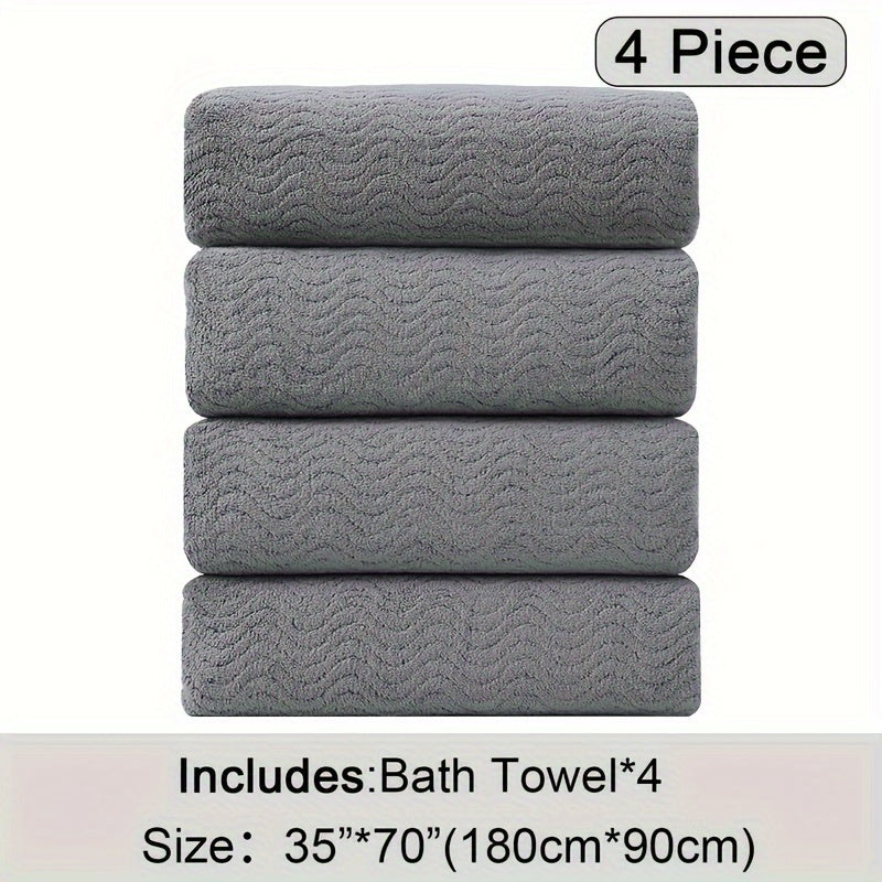 Oversized Bath Towels Set Ultra Soft Thick Fluffy Towel Highly Absorbent Quick Dry Bathroom Towel For Bathroom Hotel Home Essentials Microfiber Bath Towel Set Perfect Bathroom Supplies