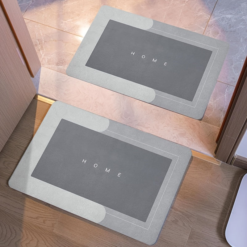 2pcs Super Soft Absorbent Non-Slip Quick Drying Bathroom Rug - Diatomaceous Earth Bath Mat, Floor Door Mat, Kitchen Door Mat, Ultra Absorbent Bathroom Mat, Excellent Water Absorption