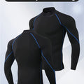 Men'S High-Neck Quick-Dry Athletic Long Sleeve T-Shirt - High Elasticity Breathable Fabric, Ideal for Running, Hiking, Cycling & Outdoor Fitness - White, Muscle Fit Design, Machine Washable Solid Color Base Layer, Durable Sportswear