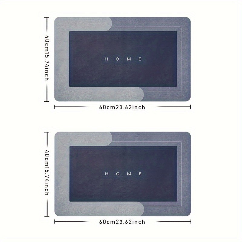 2pcs Super Soft Absorbent Non-Slip Quick Drying Bathroom Rug - Diatomaceous Earth Bath Mat, Floor Door Mat, Kitchen Door Mat, Ultra Absorbent Bathroom Mat, Excellent Water Absorption