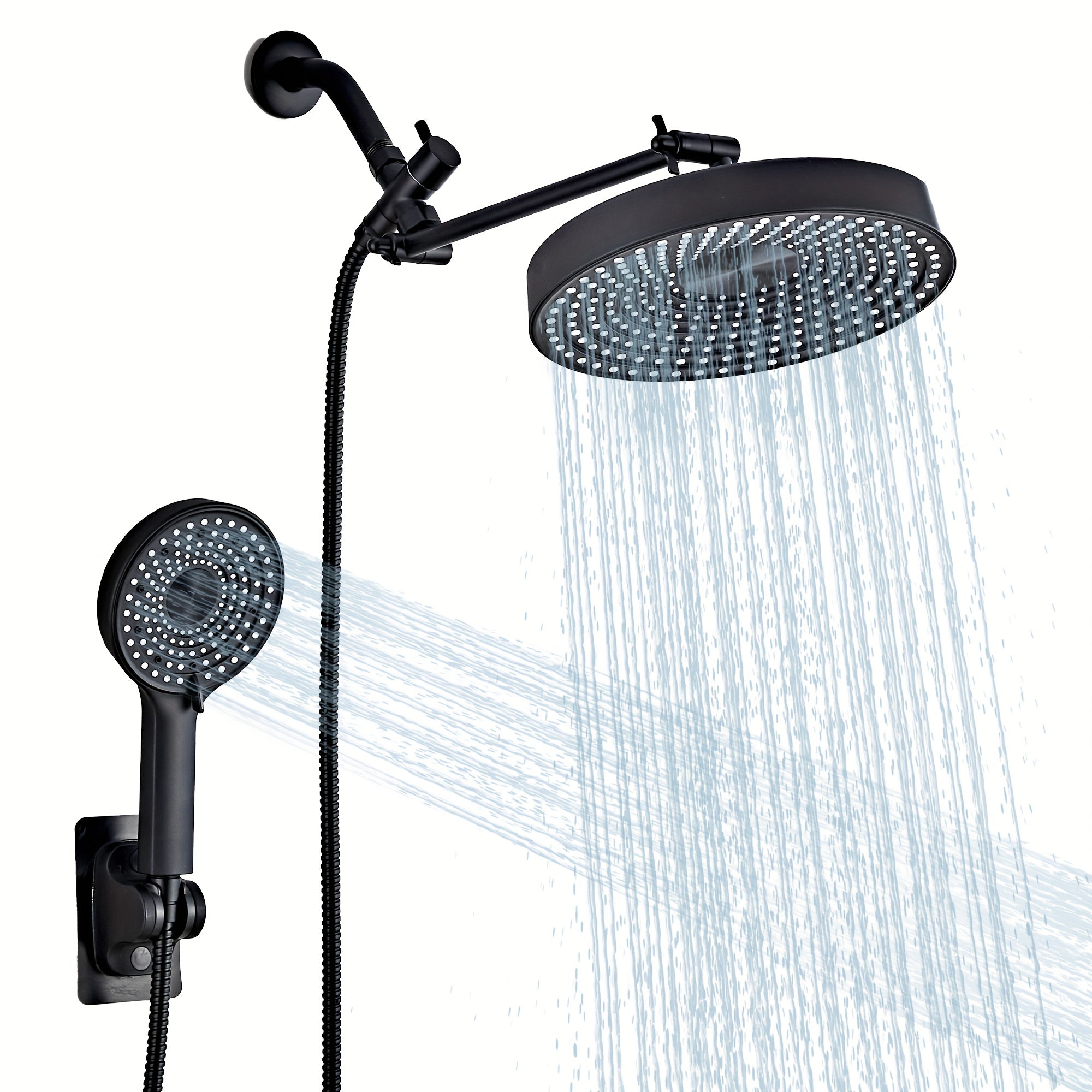 10-Inch High-Pressure Rainfall Showerhead with a Handheld Option, Featuring Three Spray Modes, Adjustable Swivel, And Anti-Leak Nozzles, Perfect for Bathroom Additions