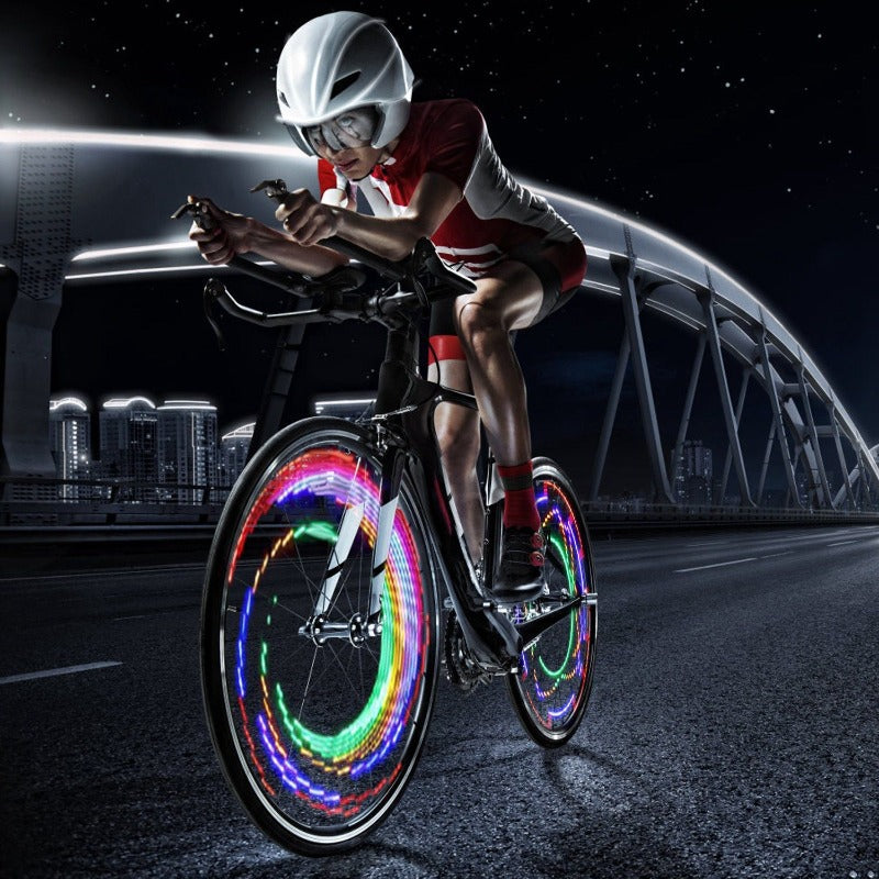 2pcs 32LEDs Patterns Cycling Lights Rainbow Wheel Tire Flash Lamp