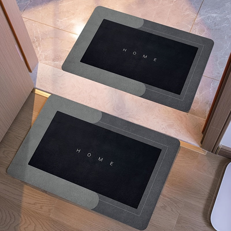 2pcs Super Soft Absorbent Non-Slip Quick Drying Bathroom Rug - Diatomaceous Earth Bath Mat, Floor Door Mat, Kitchen Door Mat, Ultra Absorbent Bathroom Mat, Excellent Water Absorption