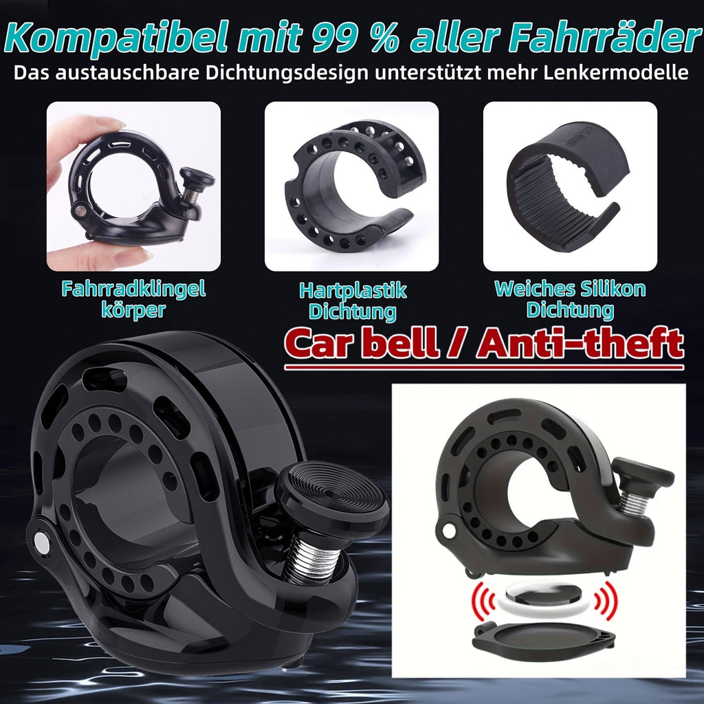 Mountain bike aluminum alloy bell, hidden Airtag bracket bell, thumb bell riding equipment compatible with 22.2-31.8mm handlebars
