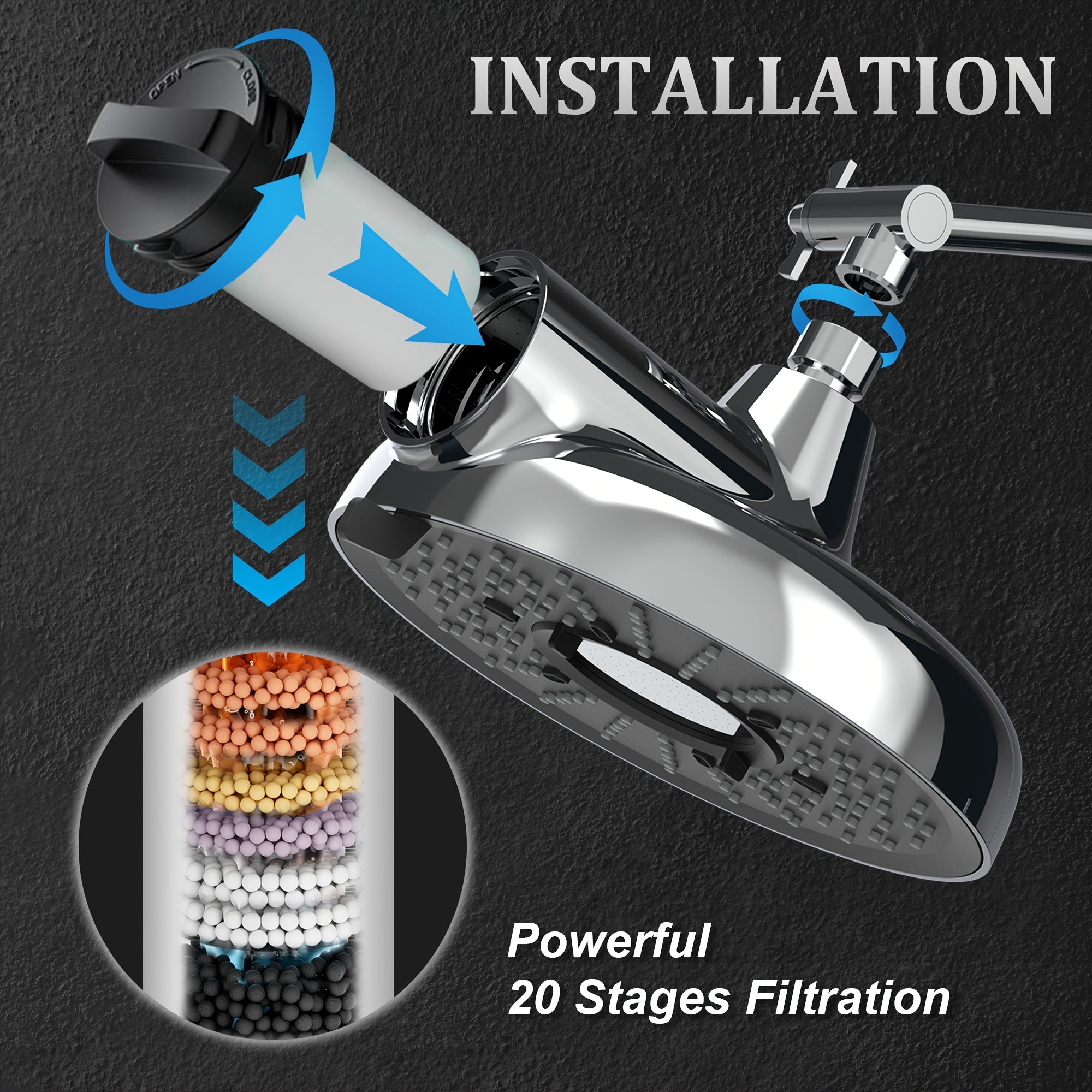 Dual Shower Head Combo Set High Pressure Luxury Double Shower Heads With Rain Shower Sprayer 3-Way Shower Heads With Handheld Spray Combo