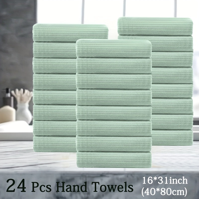 24pcs Premium Hand Towel Set, Ultra Soft Light Beige-Friendly Microfiber Towel Set, Highly Absorbent Quick Dry Hand\u002FFace Towel for Bathroom Hotel And Kitchen Towel-Home Essentials And Accessories